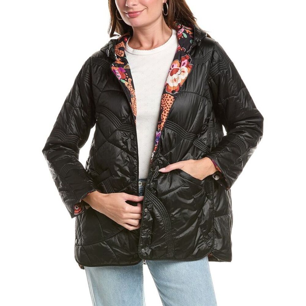 Johnny Was Womens  Arches Quilted Puffer Jacket, Black